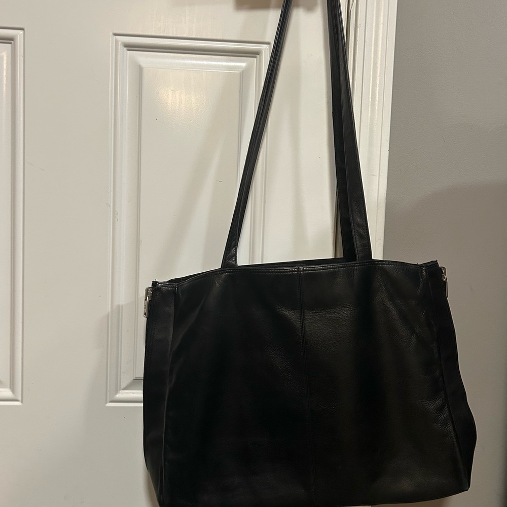 Frye Black Leather Tote Bag